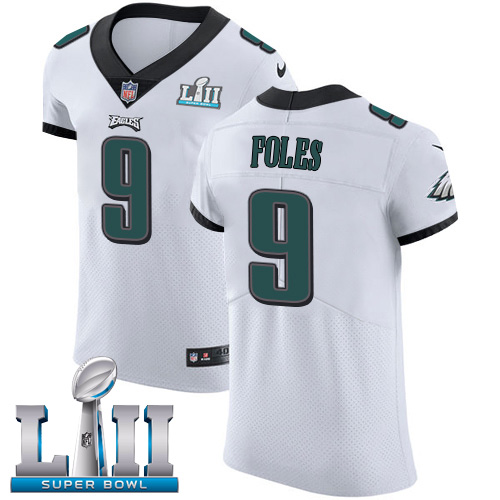 Nike Eagles #9 Nick Foles White Super Bowl LII Men's Stitched NFL Vapor Untouchable Elite Jersey